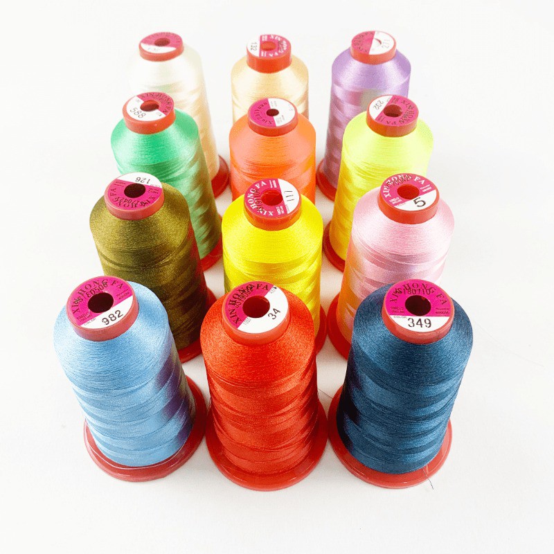 Colorful embroidery threads sewi
