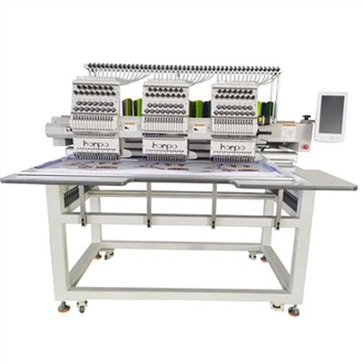 Three Multi Head Computerized Hat Flat T Shirt Embroidery Machine